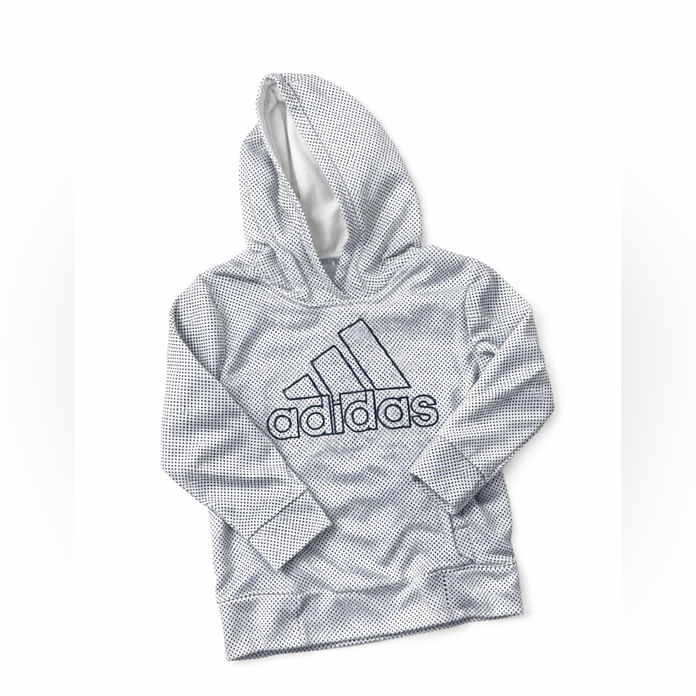Adidas White and Blue Sweatshirt Pullover Hoodie
